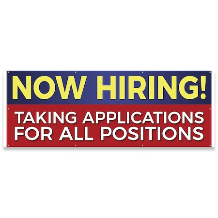 Now Hiring! Taking Applications For Positions Banner Concession Stand Food Truck Single Sided